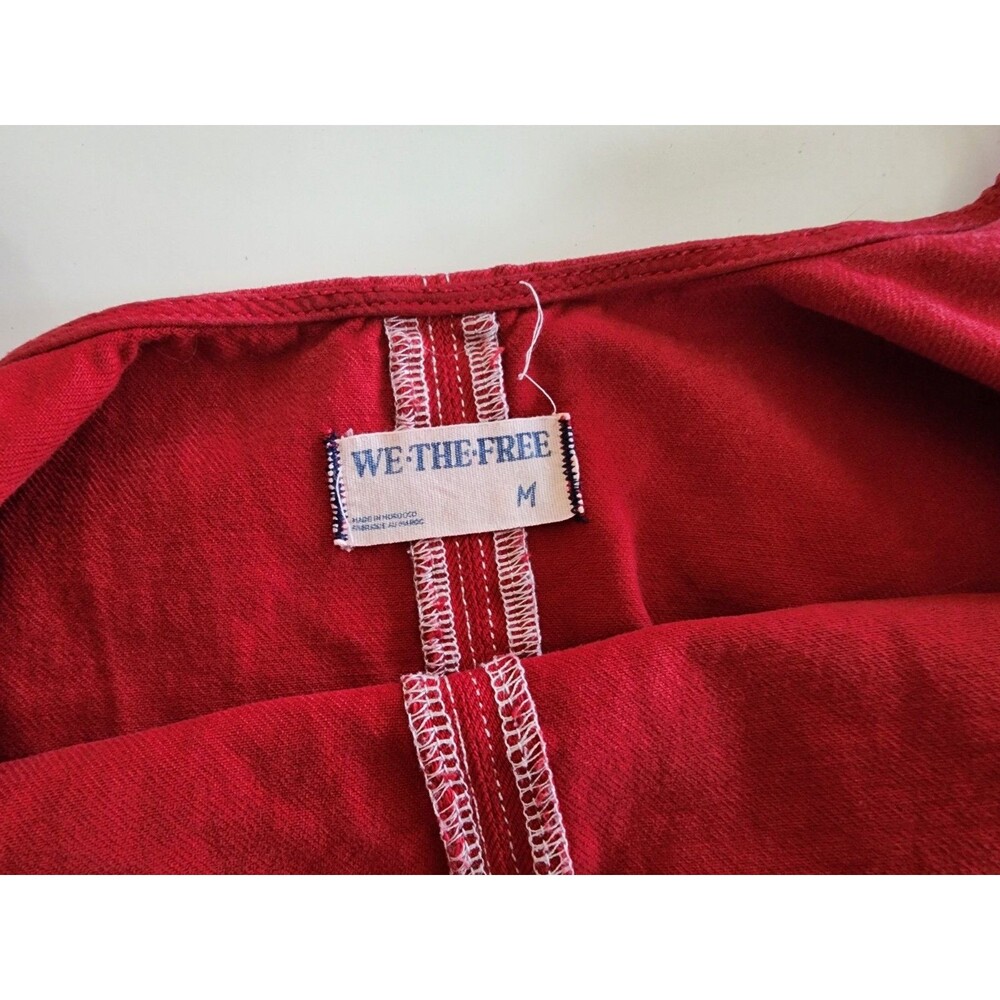 We The Free High Roller Denim Jumpsuit M Pockets Slouchy Utility Free People - Picture 8 of 10
